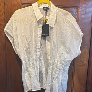 Modern Works White Striped Women's Blouse